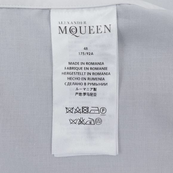 Alexander McQueen Button-Down Shirt Short-Sleeve Men's 48 (Medium) White - Picture 6 of 8